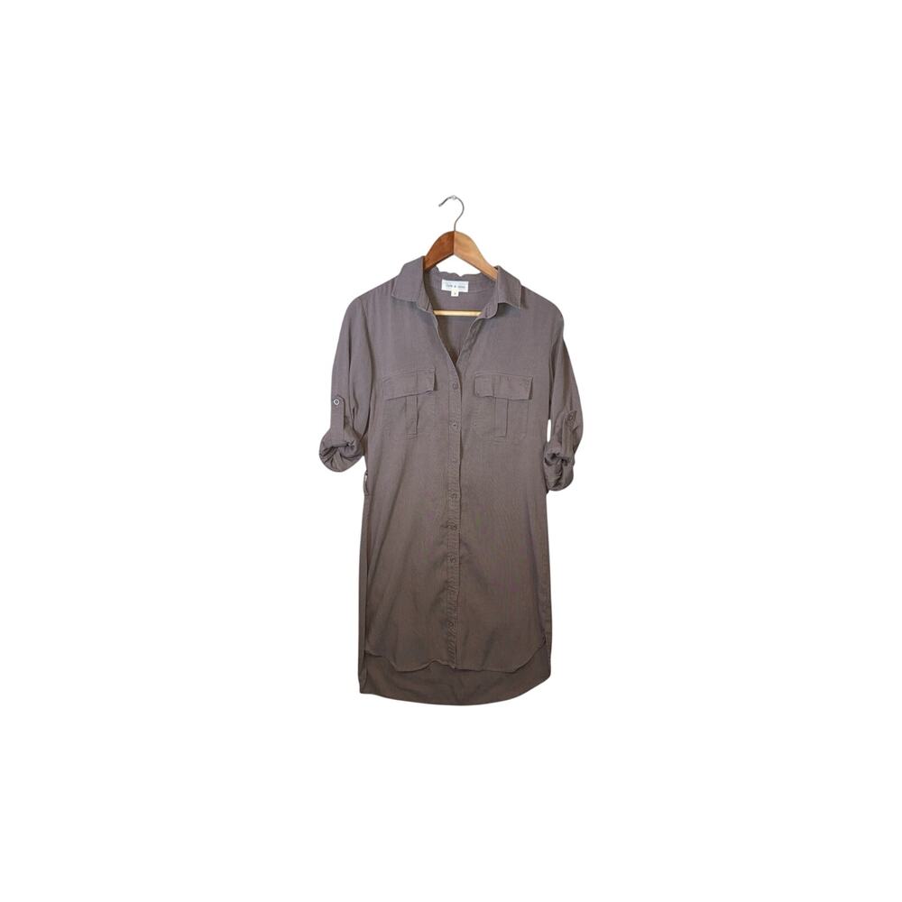 Cloth & Stone Tencel‎ Utility Shirt Dress - Mauve / Dusty Rose - Size Small